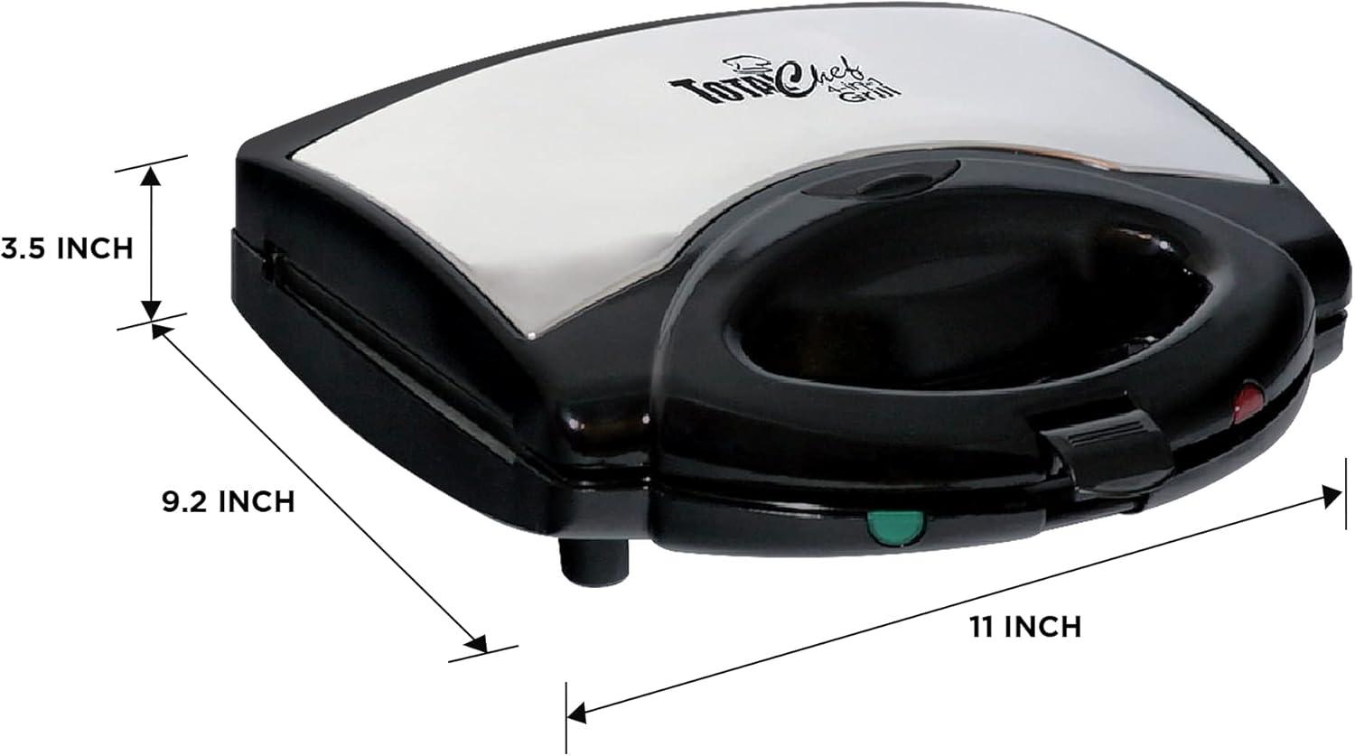 image:imageTotal Chef 4 in1 Grill Waffle Maker Sandwich Panini Press Machine Electric Mini Belgium Waflera NonStick Removable Plates Easy To Clean Countertop Cooking Kitchen Appliance For Breakfast