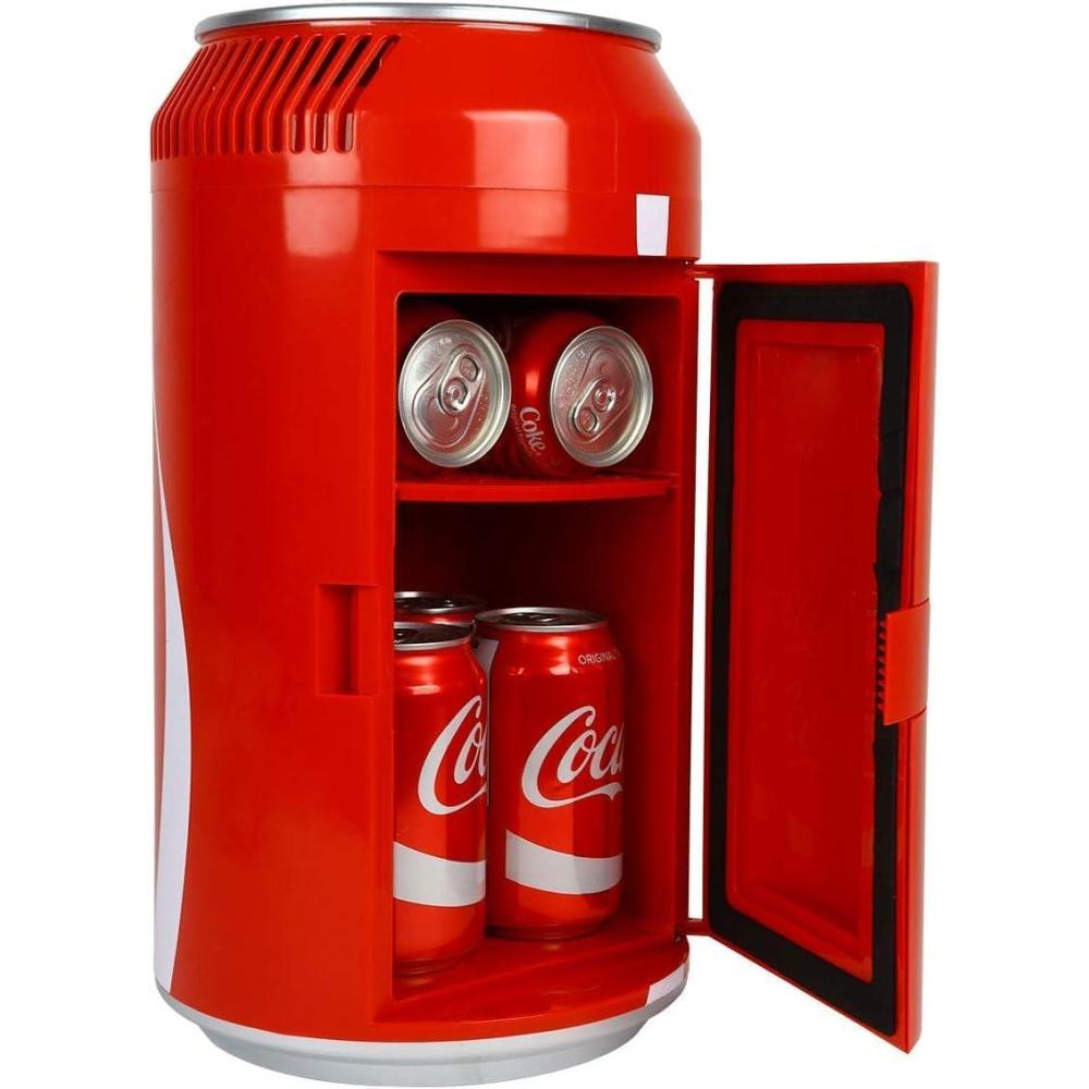 image:imageCocaCola CC06 Electric Mini Cooler Holds Up to 8 Cans Portable Thermoelectric Mini Fridge with Removable Shelf and Carrying Handle Red