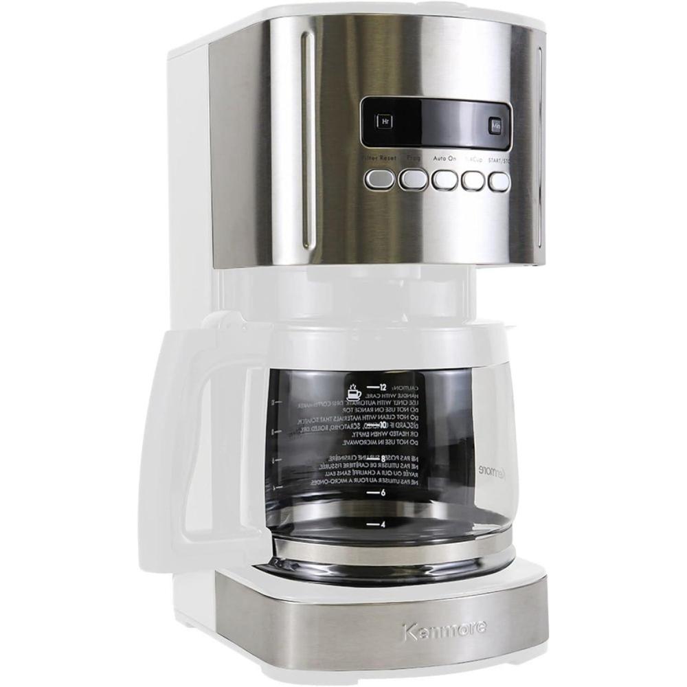 image:imageKenmore Drip Coffee Maker Programmable Cafe Machine With Glass Pot Regular amp Bold Brew Auto Shut Off Large Water Reservoir Reusable Filter Kitchen Appliances For Cafeteria Barista 12 Cup BlackSilver