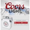Coors Light Ice Chest Cooler – Portable Ice Bucket with Bottle Opener, Vintage Style, Insulated for Camping, Beach, Picnic, RV, BBQs, Tailgating, Fishing, Steel-Belted 18 Can Ice Box, 13L (14 qt)