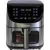 Kenmore Air Fryer – Aerogrill, Non-Stick Frying Basket, French Fry, Digital Touch Screen, 12 Presets, Freidora Eléctrica, Countertop Cooking Kitchen Appliance, Stainless Steel, 8 Quart Black(Sliver And Black)
