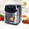 Kenmore Air Fryer – Aerogrill, Non-Stick Frying Basket, French Fry, Digital Touch Screen, 12 Presets, Freidora Eléctrica, Countertop Cooking Kitchen Appliance, Stainless Steel, 8 Quart Black(Sliver And Black)
