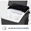 Koolatron Ice Makers Countertop Portable Ice Machine 2 Sizes Bullet Ice Cubes Ready in 6 Mins 26.5lbs/Day with Ice Scoop and Basket Digital Controls LED Indicators for Parties/Home/Office/Bar, Black