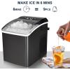 Koolatron Ice Makers Countertop Portable Ice Machine 2 Sizes Bullet Ice Cubes Ready in 6 Mins 26.5lbs/Day with Ice Scoop and Basket Digital Controls LED Indicators for Parties/Home/Office/Bar, Black