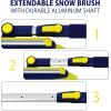 Michelin Snow Brush for Car Windshield(Pack of 2) – Snow and Ice Scraper with 43–63″ Extendable Handle, 13″ Swivel Head with Squeegee, 5″ Heavy Duty Ice Scraper for SUV, Truck, Van, Auto Cleaning
