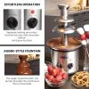 Total Chef 3 Tier Chocolate Fountain – Electric Fondue Machine, 1.5 Lbs Capacity, Melts Hot Dark Dipping Chocolate For Party, Wedding & Events, Stainless Steel