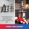 Total Chef 3 Tier Chocolate Fountain – Electric Fondue Machine, 1.5 Lbs Capacity, Melts Hot Dark Dipping Chocolate For Party, Wedding & Events, Stainless Steel