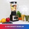 Total Chef Countertop Blender – Electric Mixer for Smoothies, Ice Crush & Pulse Function, Heavy Duty Glass Pitcher licuadora With 6 Speed, Kitchen Appliance, Dishwasher-Safe Jar, Black