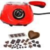 Total Chef Electric Chocolatiere Melter 32+ Accessories Fondue Pot Set Chocolate Fountain and Candy Melts 8.8 oz (250 g) DIY Candy Maker Dessert Special Occasion Gift Set for Romantic Dinner Red