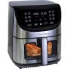 Kenmore Air Fryer – 8 quart aerogrill, non-stick frying basket, french fry, digital touch screen, 12 presets, freidora eléctrica, countertop cooking kitchen appliance, stainless steel, black