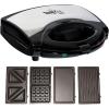 Total Chef 4 in1 Grill Waffle Maker – Sandwich, Panini Press Machine, Electric, Mini Belgium Waflera, Non-Stick Removable Plates, Easy To Clean Countertop Cooking Kitchen Appliance For Breakfast