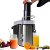 Total Chef Wide Mouth Juicer Machine – 2 Speed Slow Masticating Juicer for Vegetables & Fruits, High Yield Juice Extractor, Easy to Clean, Compact Juicing Machine for Fresh Juice