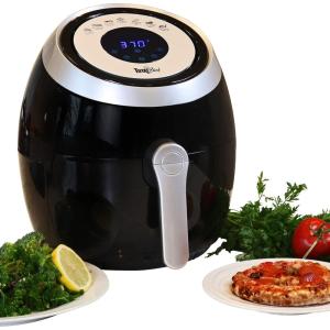 Kenmore Air Fryer – Aerogrill, Non-Stick Frying Basket, French Fry, Digital Touch Screen, 12 Presets, Freidora Eléctrica, Countertop Cooking Kitchen Appliance, Stainless Steel, 8 Quart Black(Black  silver)