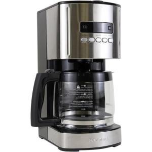Kenmore Drip Coffee Maker – Programmable Cafe Machine With Glass Pot, Regular & Bold Brew, Auto Shut Off Large Water Reservoir, Reusable Filter, Kitchen Appliances For Cafeteria Barista, 12 Cup Black(Black)