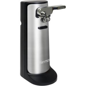 Kenmore Electric Can Opener – Arthritis-Friendly, Bottle Opener, Knife sharpener, Latas Abrelatas, Cord Storage, Automatic Countertop Appliance Stainless Steel Detachable Cutting Lever(Black And Grey)