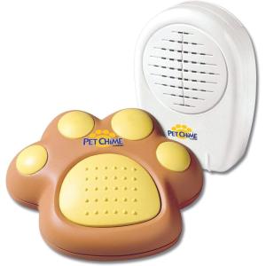 PantsSaver Lentek Pet Chime Cordless Doorbell Training System 2 Piece Set, Includes Pet Chime Receiver and Pet Paw Transmitter,Transmitter: Brown/Yellow. Receiver: White,Standard,PP10G