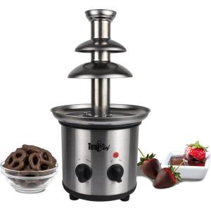 Total Chef 3 Tier Chocolate Fountain Machine – Mini Fondue Fountain for Chocolate, Cheese & Dessert – Fuente de Chocolate para Fiesta, Chocolate Fondue Set for Party and Events, Queso Fountain