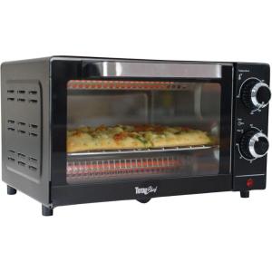 Total Chef Toaster Oven – Countertop Oven for Toast, Bake, Broil, Pizza, Compact Size For Small Kitchen, Appliance with Timer, Black