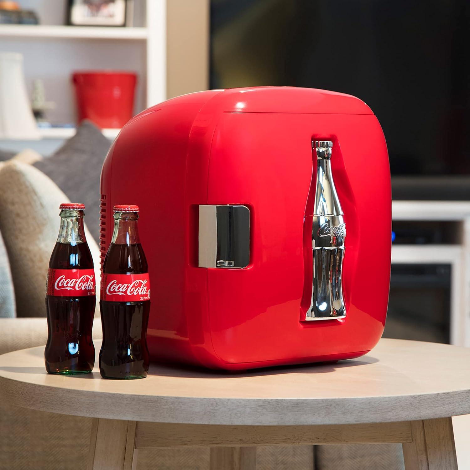 image:imageCocaCola Heritage Portable 12 Can Thermoelectric Mini Fridge Cooler Warmer 79 L 83 Quarts Capacity 12V DC110V AC for home dorm office beverages snacks skincare cosmetics medication