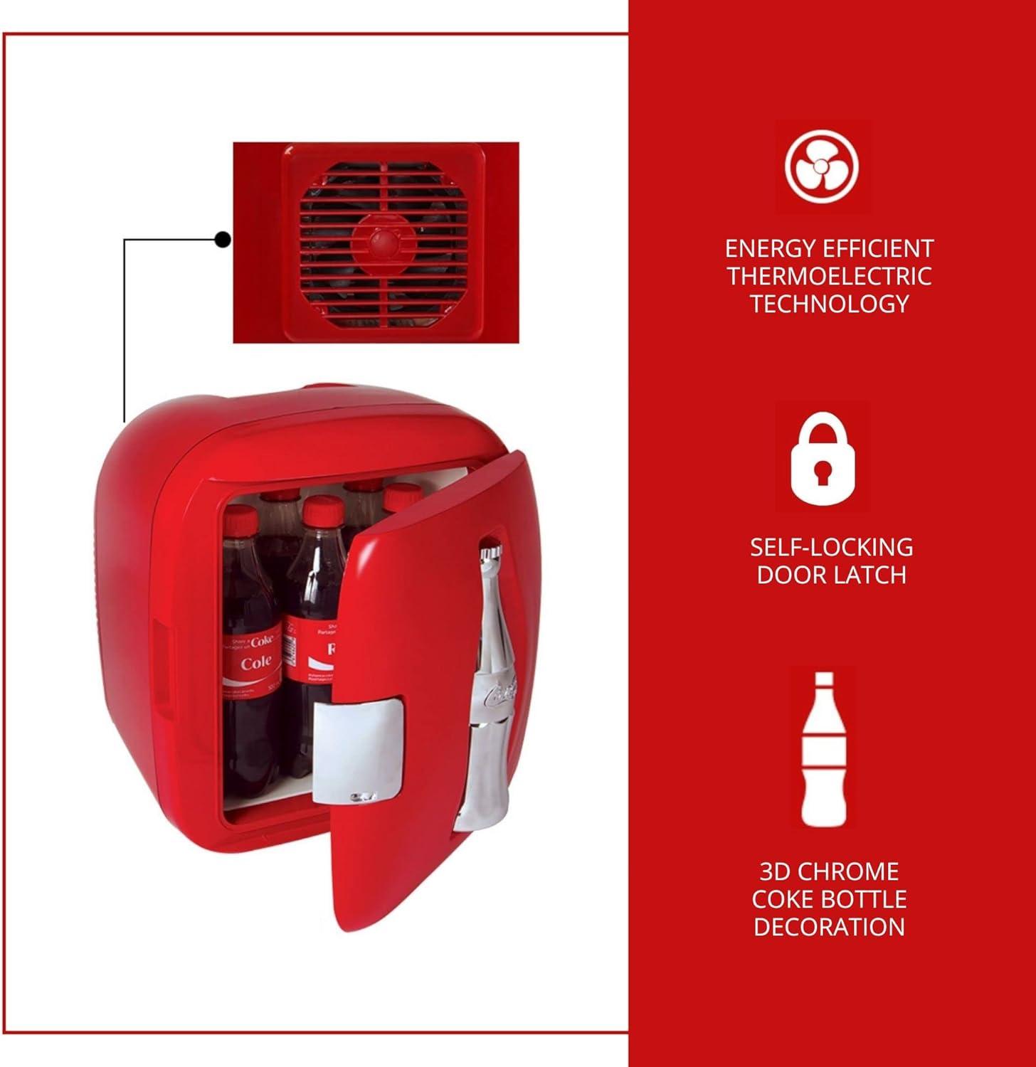 image:imageCocaCola Heritage Portable 12 Can Thermoelectric Mini Fridge Cooler Warmer 79 L 83 Quarts Capacity 12V DC110V AC for home dorm office beverages snacks skincare cosmetics medication