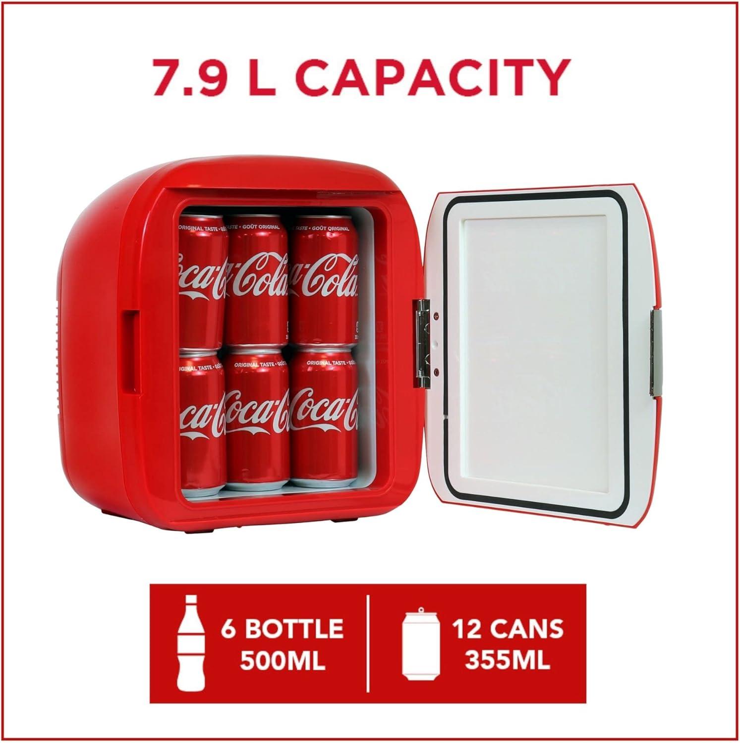 image:imageCocaCola Heritage Portable 12 Can Thermoelectric Mini Fridge Cooler Warmer 79 L 83 Quarts Capacity 12V DC110V AC for home dorm office beverages snacks skincare cosmetics medication