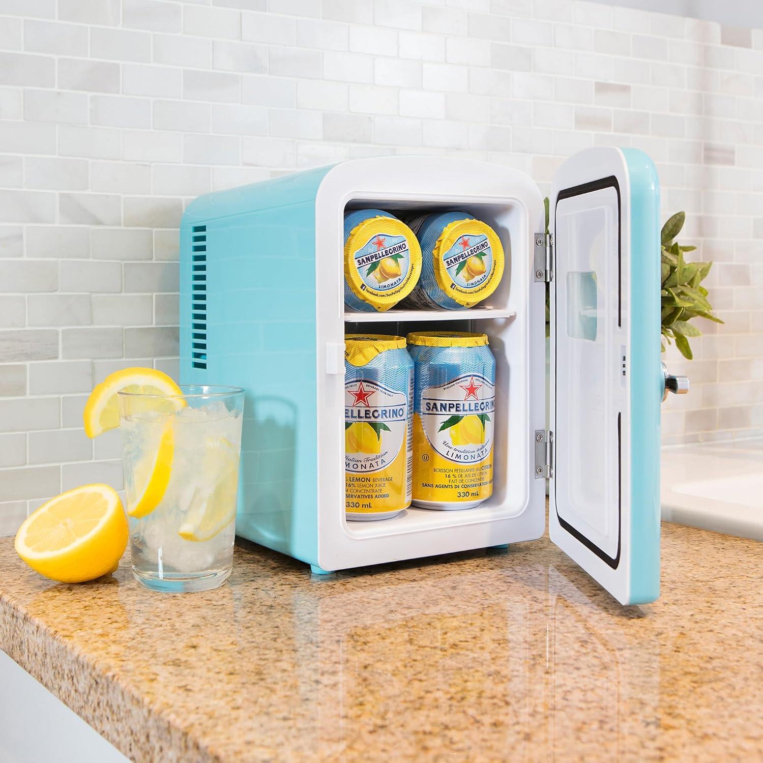 image:imageKoolatron Mini Fridge 6 Can Refrigerator for Bedroom Office Portable Table Top Beverage Cooler 12V 110V Refrigerador For Drinks Soda Wine Use In Car Dorm Outdoor PatioGreen