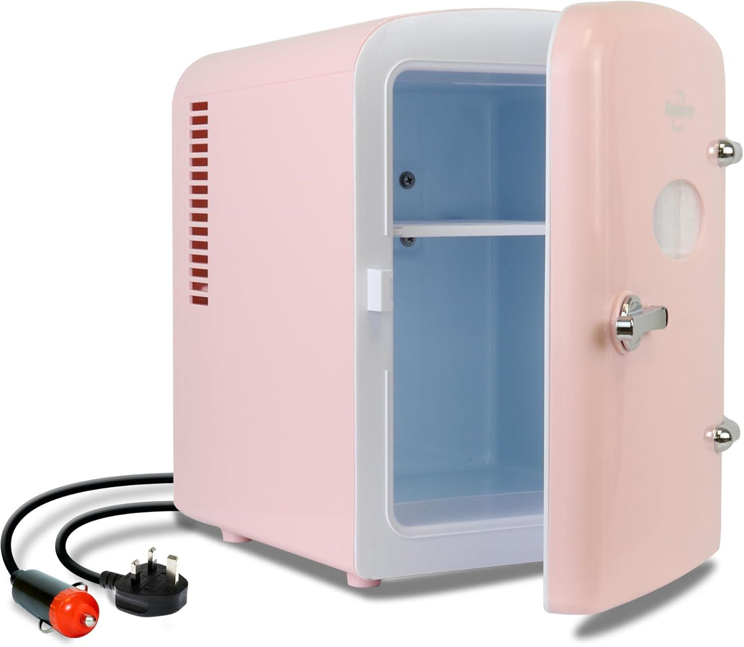 image:imageKoolatron Mini Fridge 6 Can Refrigerator for Bedroom Office Portable Table Top Beverage Cooler 12V 110V Refrigerador For Drinks Soda Wine Use In Car Dorm Outdoor PatioPink