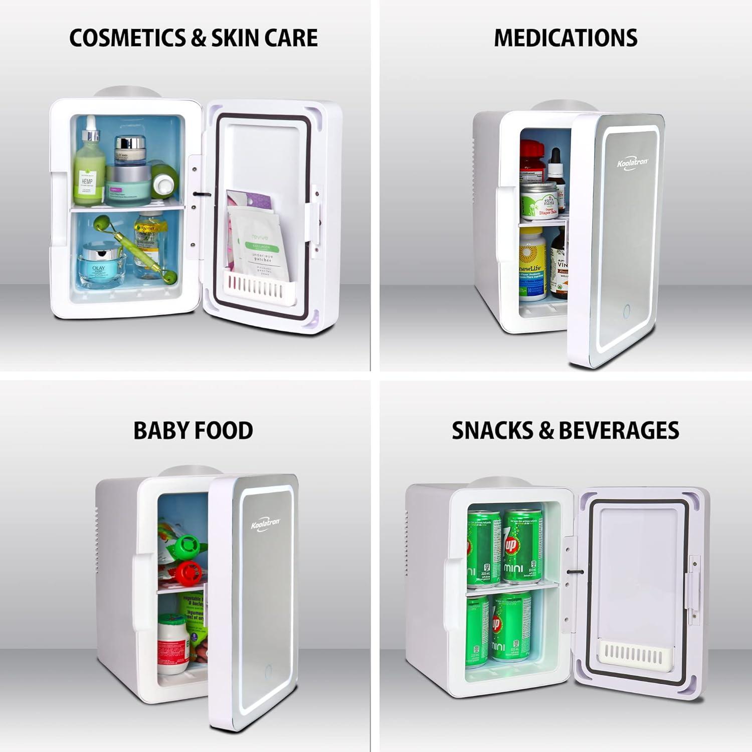 image:imageKoolatron Mini Fridge 8 Can Refrigerator for Bedroom Office Portable Table Top Beverage Cooler 12V 110V Refrigerador For Drinks Soda Wine Use In Car Dorm Outdoor patio