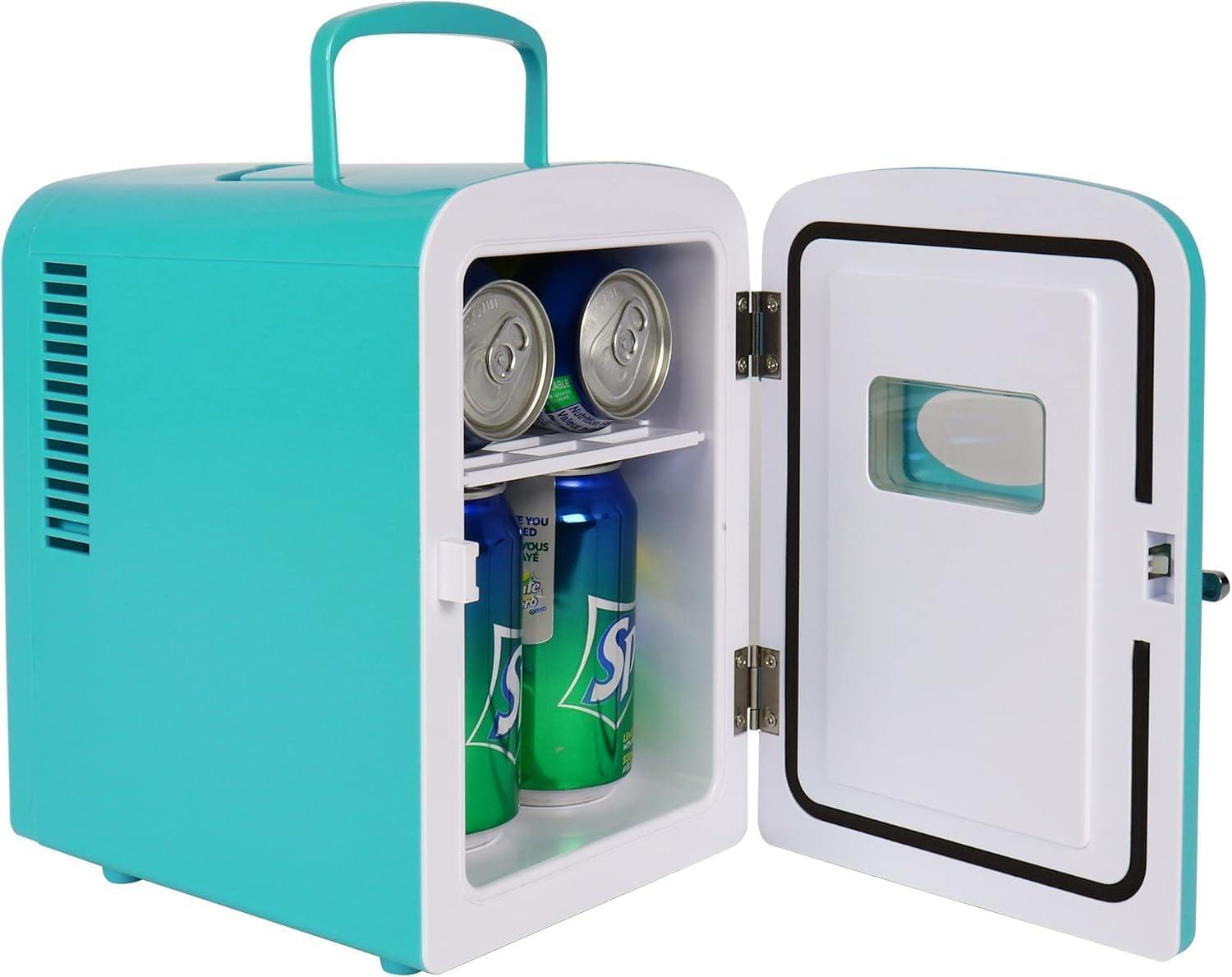 image:imageKoolatron Mini Fridge Refrigerator for Bedroom Office Portable Table Top Beverage Cooler 12V 110V Refrigerador For Drinks Soda Wine Use In Car Dorm Outdoor Patio 6 Can