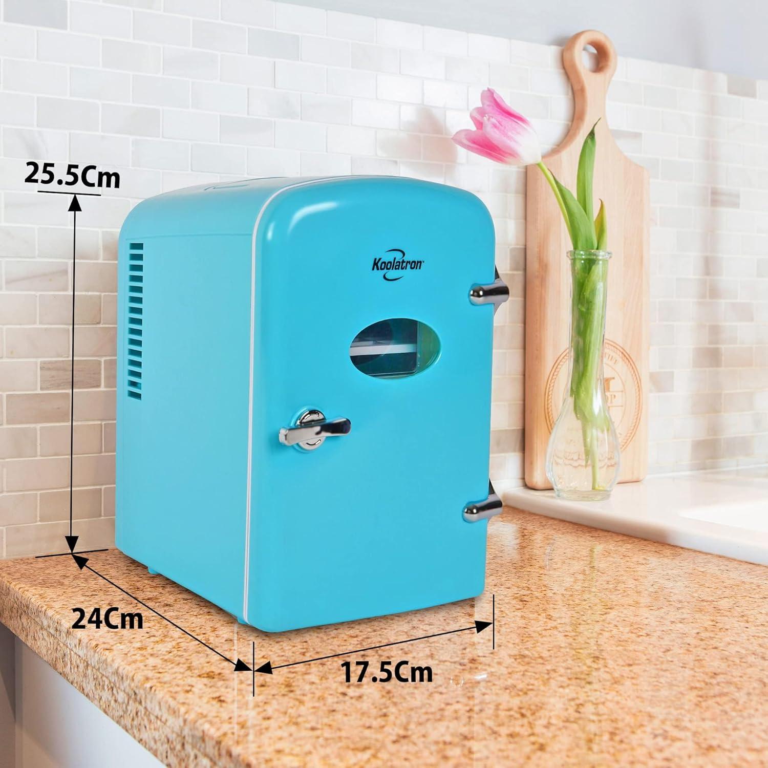 image:imageKoolatron Mini Fridge Refrigerator for Bedroom Office Portable Table Top Beverage Cooler 12V 110V Refrigerador For Drinks Soda Wine Use In Car Dorm Outdoor Patio 6 Can