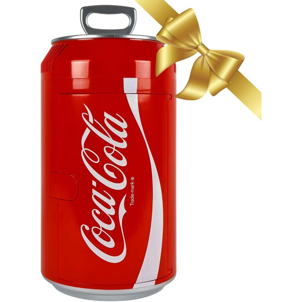 image:imageCoca Cola Mini Fridge 8 Can Refrigerator for Bedroom Office Portable Table Top Beverage Cooler 12V 110V Refrigerador For Drinks Soda Wines Use In Car Dorm Outdoor Patio