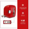 Coca-Cola Heritage Portable 12 Can Thermoelectric Mini Fridge Cooler Warmer 7.9 L/ 8.3 Quarts Capacity, 12V DC/110V AC for home, dorm, office, beverages, snacks, skincare, cosmetics, medication
