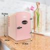 Koolatron Mini Fridge – 6 Can Refrigerator for Bedroom Office, Portable Table Top Beverage Cooler, 12V 110V Refrigerador For Drinks, Soda, Wine, Use In Car, Dorm, Outdoor, Patio(Pink)