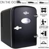Koolatron Mini Fridge – 6 Can Refrigerator for Bedroom, Office, Portable Table Top Beverage Cooler, 12V 110V Refrigerador For Drinks, Soda, Wine, Use In Car, Dorm, Outdoor, Patio(Black)