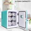 Koolatron Mini Fridge – 6 Can Refrigerator for Bedroom, Office, Portable Table Top Beverage Cooler, 12V 110V Refrigerador For Drinks, Soda, Wine, Use In Car, Dorm, Outdoor, Patio(Green)