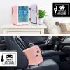 Koolatron Mini Fridge- Black Refrigerator 6 Can Portable Cooler for Bedroom Office Dorm Car Compact Fridge for Drinks Makeup Skincare Dual Power 12V 110V(Pink)