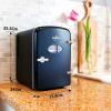 Koolatron Mini Fridge- Black Refrigerator 6 Can Portable Cooler for Bedroom Office Dorm Car Compact Fridge for Drinks Makeup Skincare Dual Power 12V 110V(Black)