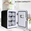 Koolatron Mini Fridge- Black Refrigerator 6 Can Portable Cooler for Bedroom Office Dorm Car Compact Fridge for Drinks Makeup Skincare Dual Power 12V 110V(Black)