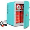Koolatron Mini Fridge – 6 Can Refrigerator for Bedroom, Office, Portable Table Top Beverage Cooler, 12V 110V Refrigerador For Drinks, Soda, Wine, Use In Car, Dorm, Outdoor, Patio(Green)