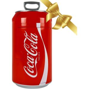 Coca Cola Mini Fridge – 8 Can Refrigerator for Bedroom Office, Portable Table Top Beverage Cooler, 12V 110V Refrigerador For Drinks, Soda, Wines, Use In Car, Dorm, Outdoor, Patio