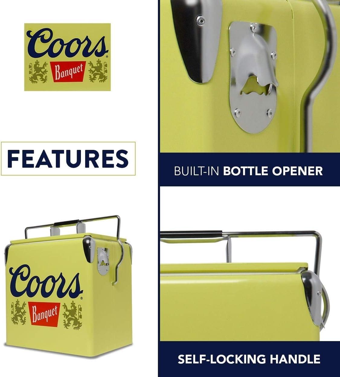 image:imageCoors Banquet Retro Ice Chest Cooler Portable Ice Bucket with Bottle Opener Vintage Style Insulated for Camping Beach Picnic RV BBQs Tailgating Fishing 18 Can 14 qt 13L