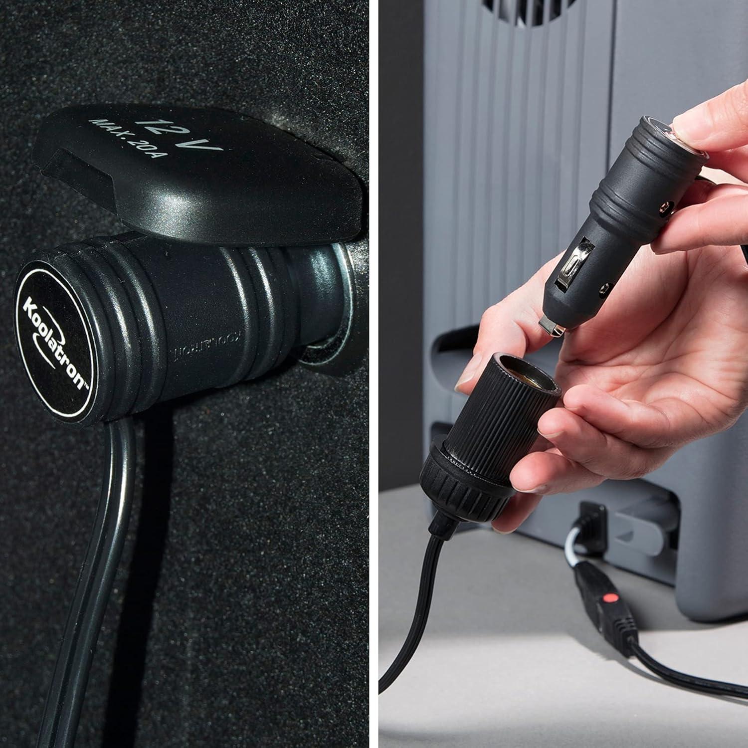 image:imageKoolatron 110 Volt AC to 12 Volt DC Power Adapter wCircuit Breaker 12V 5A DC Power Converter Black 6 Ft 18 m Cord for Portable Devices Compressor Car Fridge and MoreAdapter
