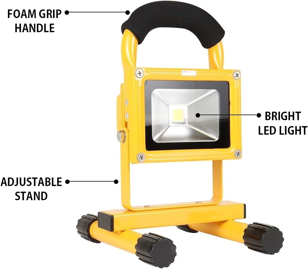image:imageKoolatron 12V Portable Work Light With LithiumIon Battery Rechargeable Portable Waterproof LED Flood Standing Worklight For Camping Jobsite Vehicles Car Truck Van Tractor Jeep amp Etc