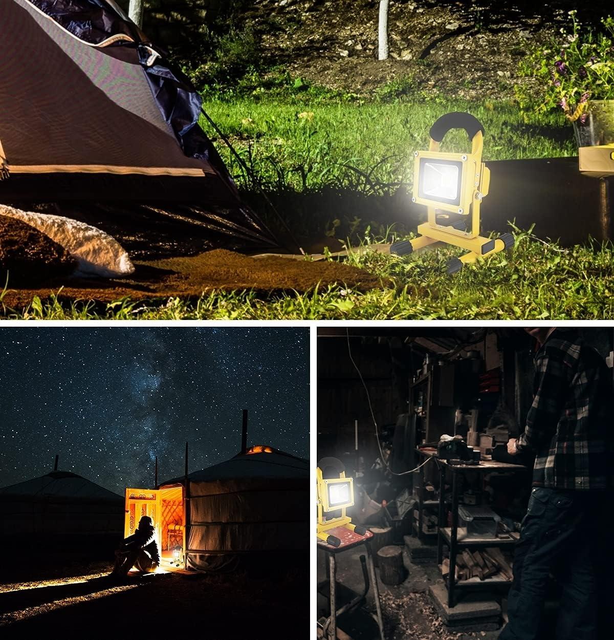 image:imageKoolatron 12V Portable Work Light With LithiumIon Battery Rechargeable Portable Waterproof LED Flood Standing Worklight For Camping Jobsite Vehicles Car Truck Van Tractor Jeep amp Etc