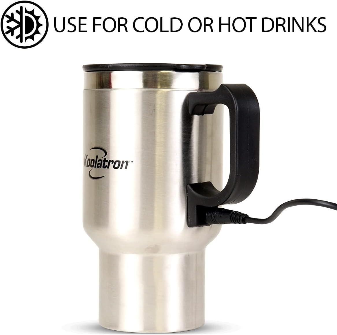 image:imageKoolatron 12V Travel Mug USB Powered Insulated With Heater 500 mL 17 oz Leakproof Portable Tumbler for Hot And Cold Beverages In Car SUV Truck Office Home Dorm Stainless Steel