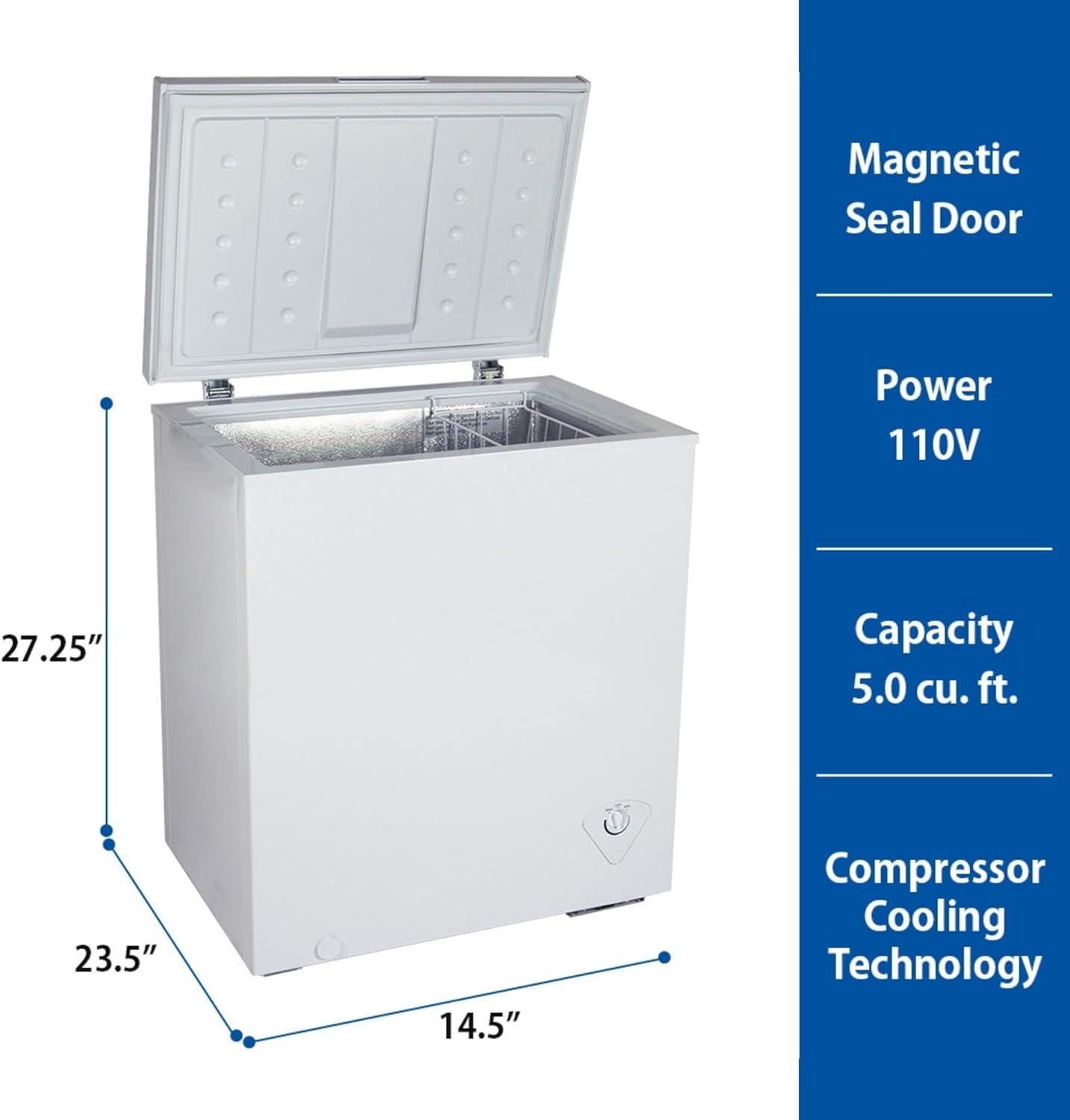 image:imageKoolatron Deep Freezer 50 Cubic Feet Chest Freezer 1 Wire Basket Garage Ready Meat Storage Front Drain Congelador For Home Apartment Basement Dorm Cottage Manual Defrost Stand Up White