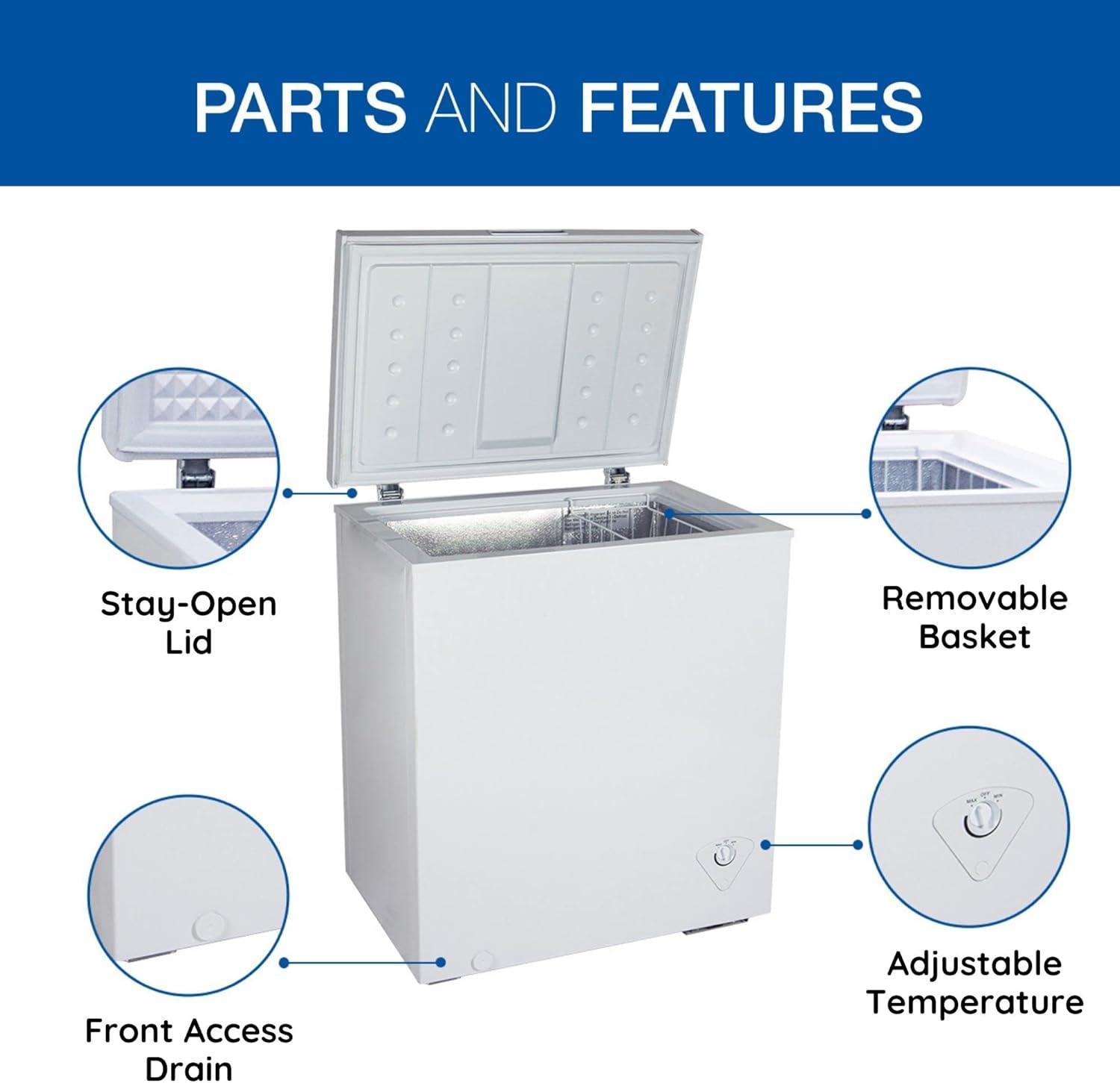 image:imageKoolatron Deep Freezer 50 Cubic Feet Chest Freezer 1 Wire Basket Garage Ready Meat Storage Front Drain Congelador For Home Apartment Basement Dorm Cottage Manual Defrost Stand Up White