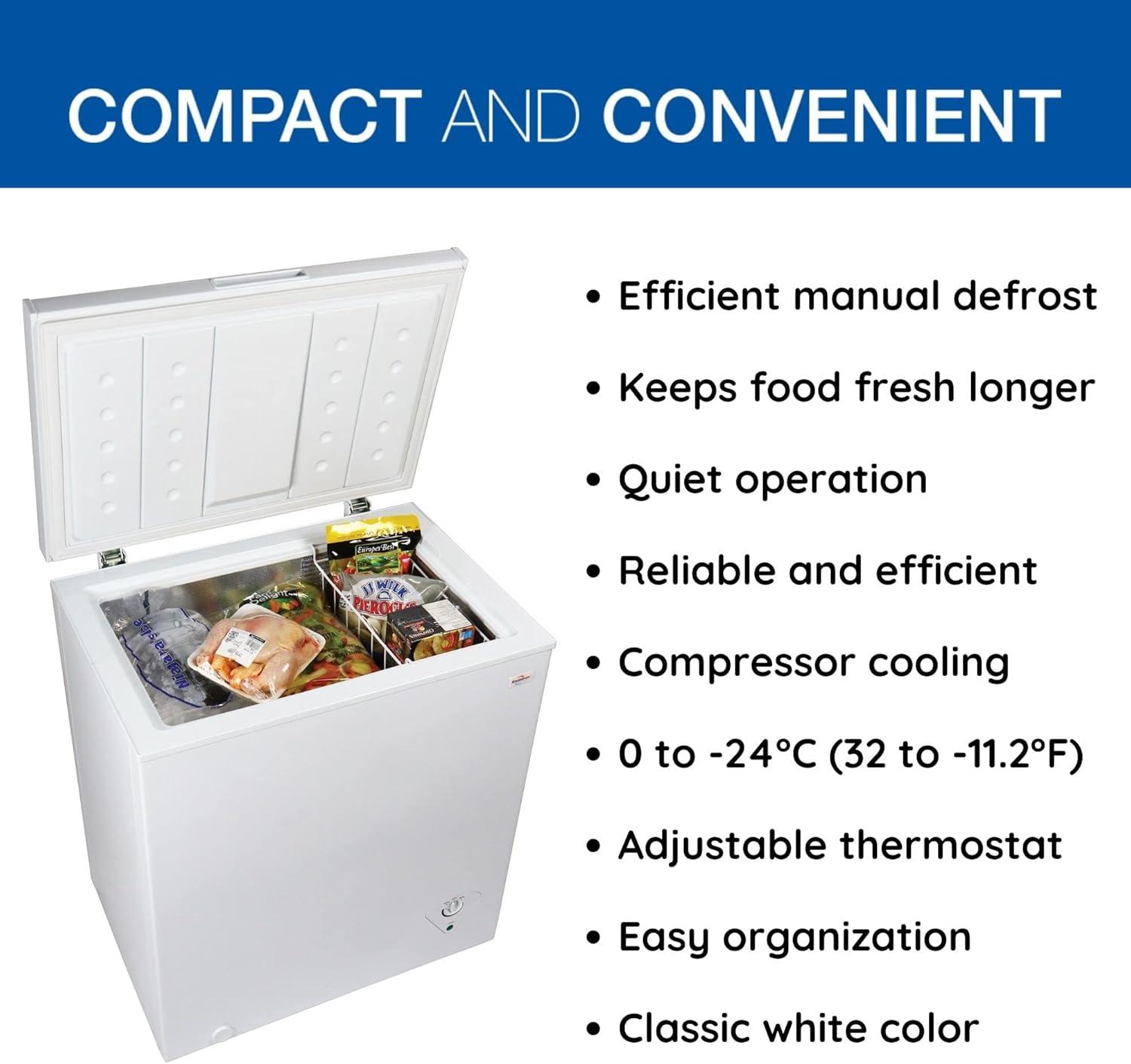 image:imageKoolatron Deep Freezer 50 Cubic Feet Chest Freezer 1 Wire Basket Garage Ready Meat Storage Front Drain Congelador For Home Apartment Basement Dorm Cottage Manual Defrost Stand Up White