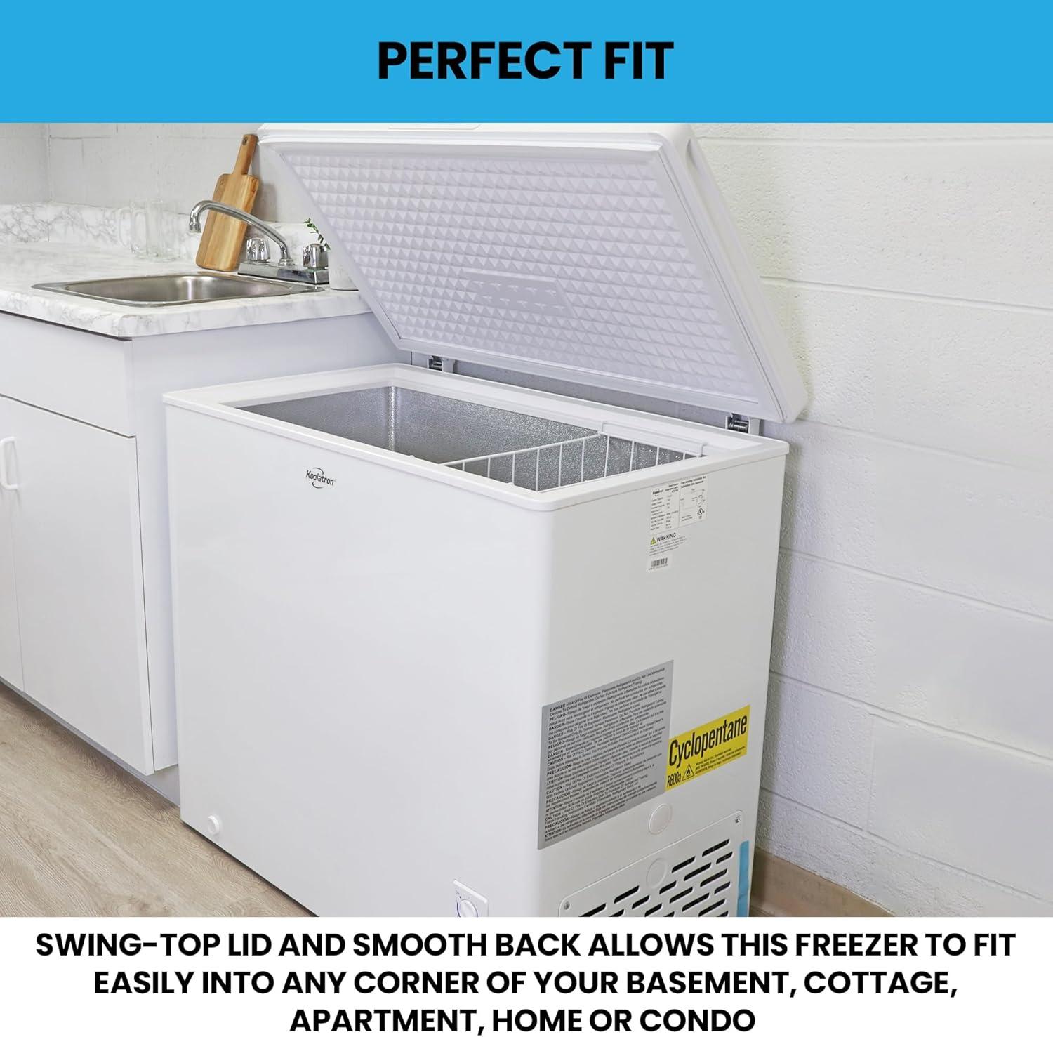 image:imageKoolatron Deep Freezer Chest Freezer 1 Wire Basket Garage Ready Meat Storage Front Drain Congelador For Home Apartment Basement Dorm Cottage Manual Defrost Stand Up 70 Cubic Feet White