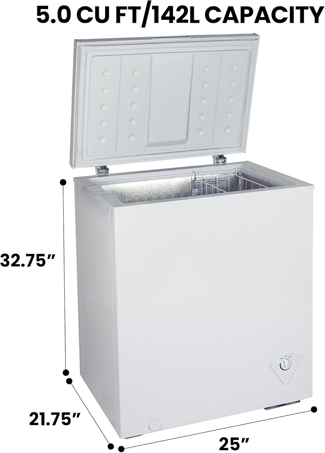 image:imageKoolatron Deep Freezer Chest Freezer 1 Wire Basket Garage Ready Meat Storage Front Drain Congelador For Home Apartment Basement Dorm Cottage Manual Defrost Stand Up 50 Cubic Feet White